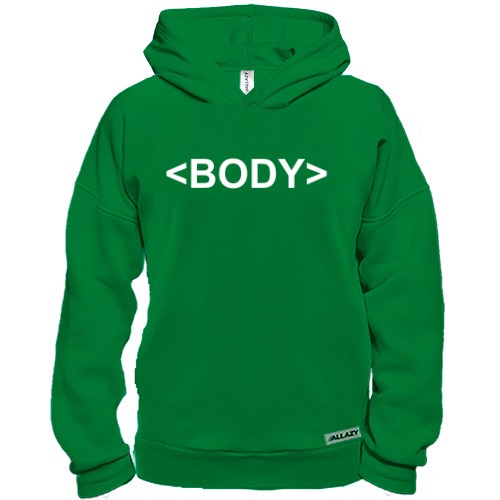 Худі BASE з написом у вигляді HTML-тегу «<body>»
