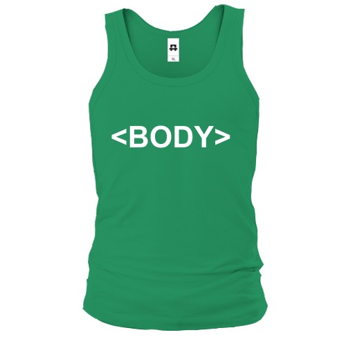 Мужская майка с надписью в виде HTML-тега «<body>»