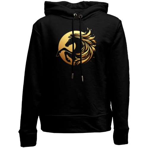 Детский худи без флиса с силуэтом лошади в круге