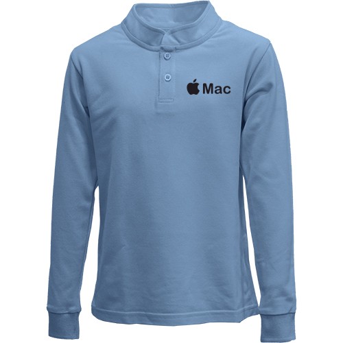 Детский лонгслив поло с логотипом Apple в виде надкусанного яблока и надписью «Mac»