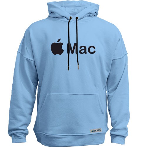 Худи без начісу із логотипом Apple у вигляді надкушеного яблука та написом «Mac»