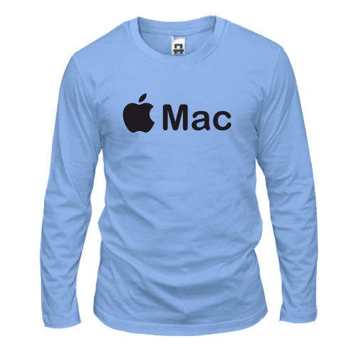 Мужской лонгслив с логотипом Apple в виде надкусанного яблока и надписью «Mac»