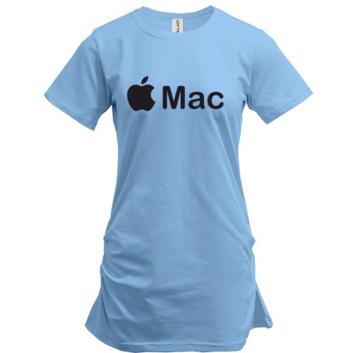 Удлиненная футболка с логотипом Apple в виде надкусанного яблока и надписью «Mac»