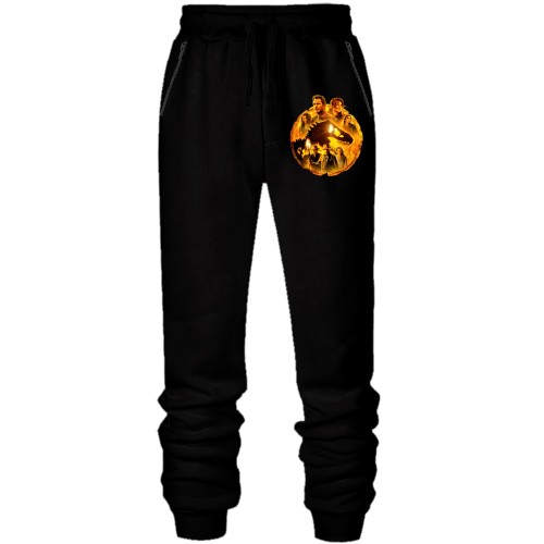 Штаны из футера без начеса с героями  