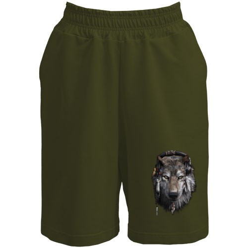 Шорти з вовком в навушниках