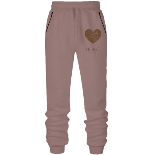 Штаны из футера без начеса с сердцем 