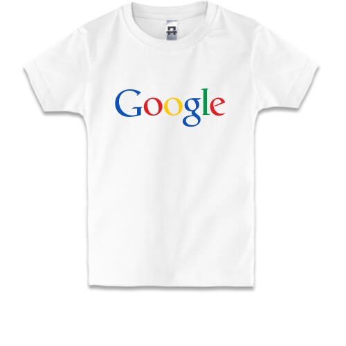 Детская футболка с разноцветным логотипом Google
