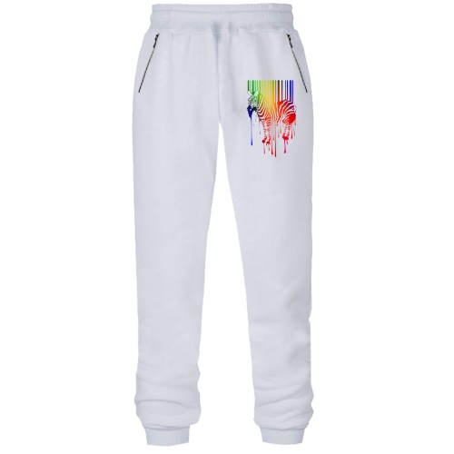 Штани з футера без начісу Зебра із фарб