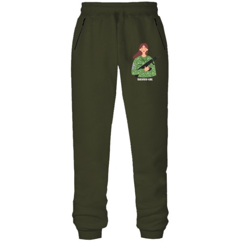 Штаны из футера без начеса Ukrainian girl (Military)