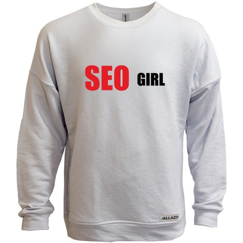 Свитшот без начеса с надписью «SEO GIRL»