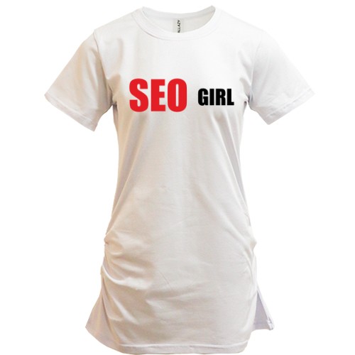 Удлиненная футболка с надписью «SEO GIRL»