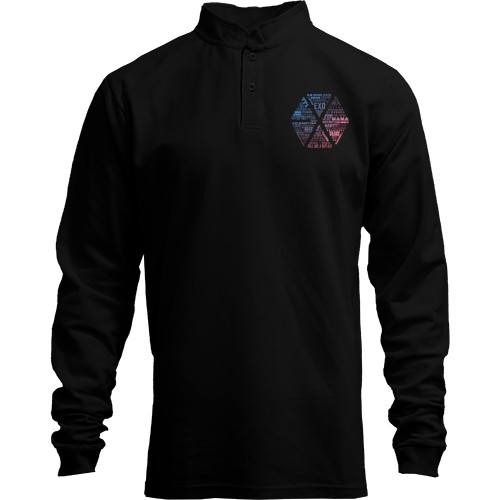 Лонгслів поло зі стійкою EXO з логотипів