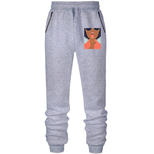 Штани з футера без начісу Girl with chupa-chups art