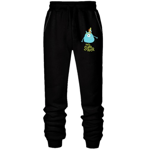 Штаны из футера без начеса Hello Summer. Native American Monster