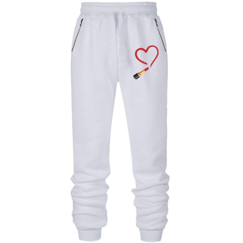 Штаны из футера без начеса Помада и красное сердце