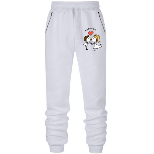 Штаны из футера без начеса Kissing Couple Forever