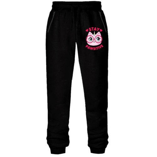 Штаны из футера без начеса Stay Pawsitive