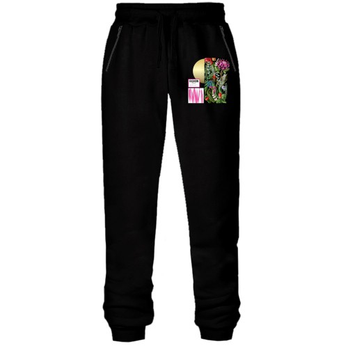 Штаны из футера без начеса Fashion Basic Flowers