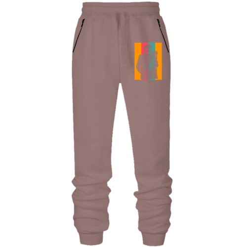 Штаны из футера без начеса с исполнителем играющим на трубе