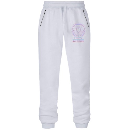 Штаны из футера без начеса с надписью 