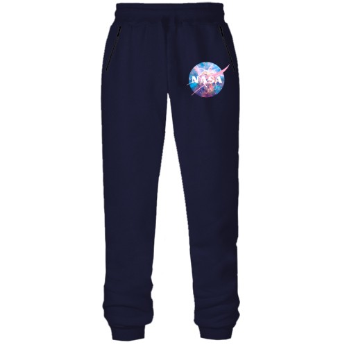 Штани з футера без начісу NASA (барвистий космос)