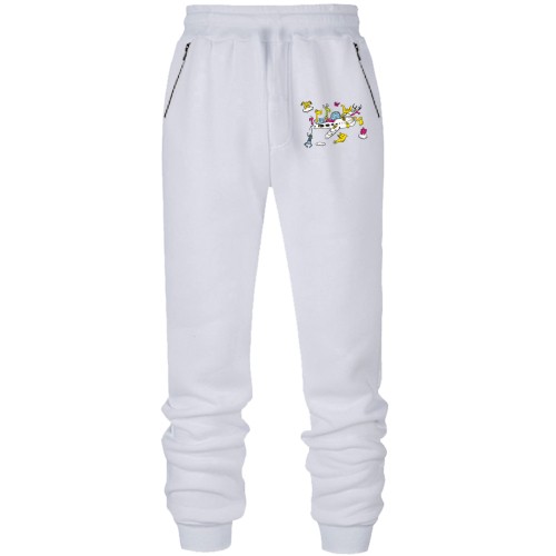 Штаны из футера без начеса Звери на самолете