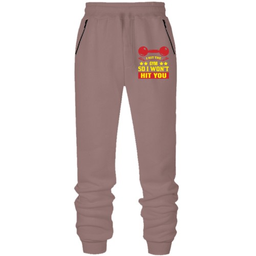 Штаны из футера без начеса I hit the gym So I want hit you