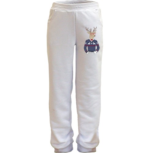 Дитячі штани з новорічним оленем хіпстером