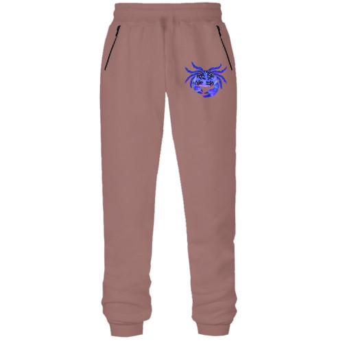 Штани з футера без начісу з синім крабом