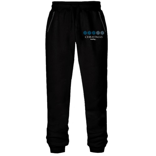 Штаны из футера без начеса с надписью 