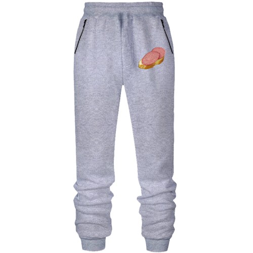 Штаны из футера без начеса с бутербродом и колбасой