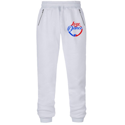 Штаны из футера без начеса с надписью 