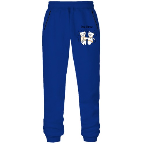 Штани з футера без начісу з котиками love dance
