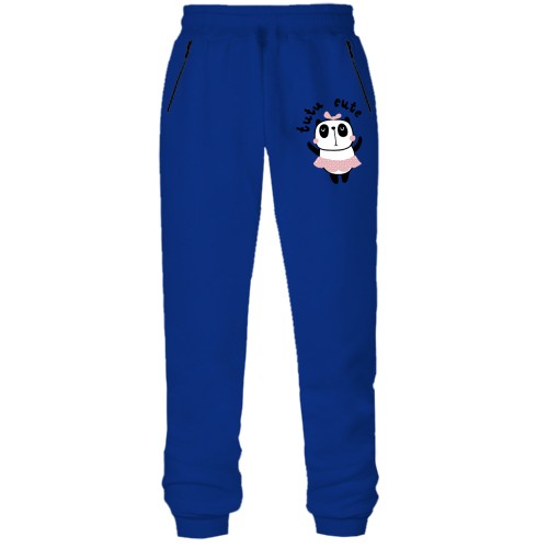 Штаны из футера без начеса с пандой танцовщицей