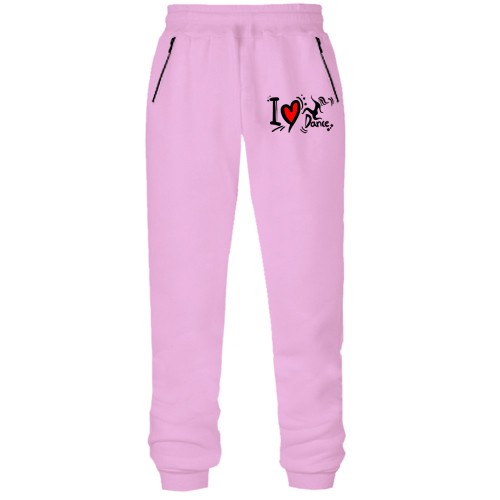 Штаны из футера без начеса i love dance