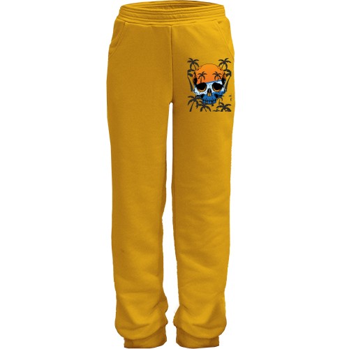 Детские штаны с черепом и пальмами