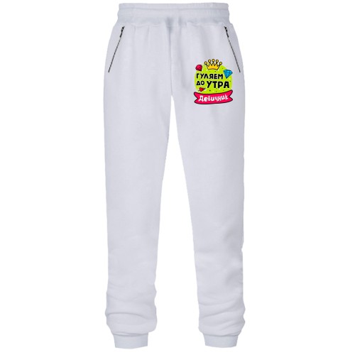 Штаны из футера без начеса с надписью 