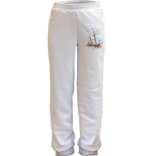 Детские штаны с кораблем и звездами