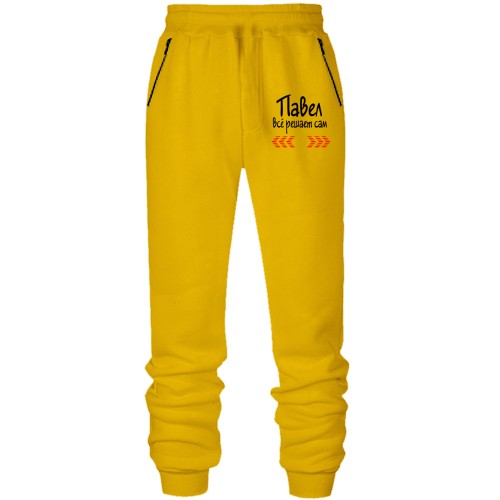 Штаны из футера без начеса с надписью 