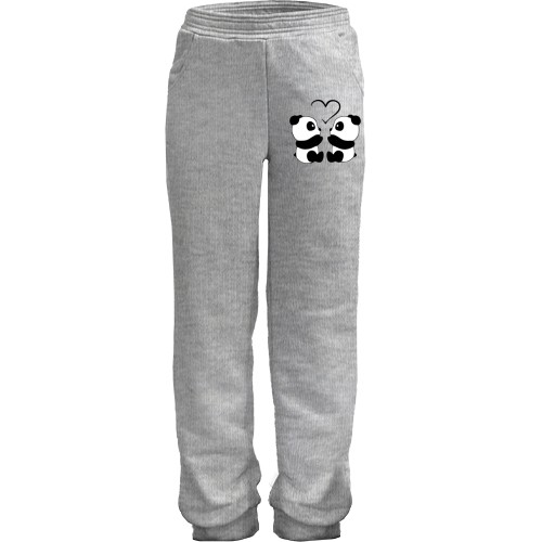 Детские штаны с влюблёнными пандами и сердцем