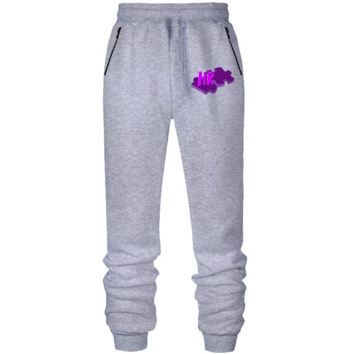 Штаны из футера без начеса с надписью 