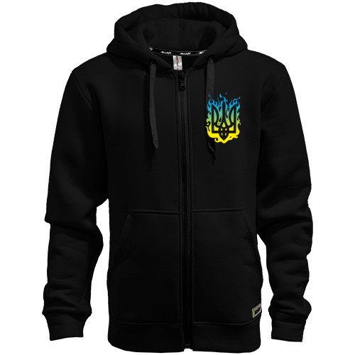 Худі на блискавці стилізований вогняний Тризуб