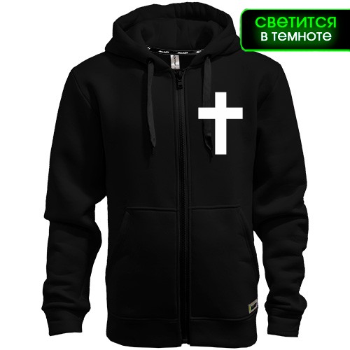 Худи на молнии с крестом (glow)