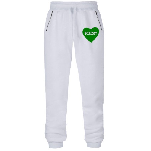 Штаны из футера без начеса для эколога с зеленым сердцем