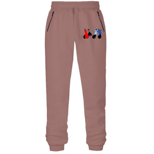 Штаны из футера без начеса с танцующими нотами