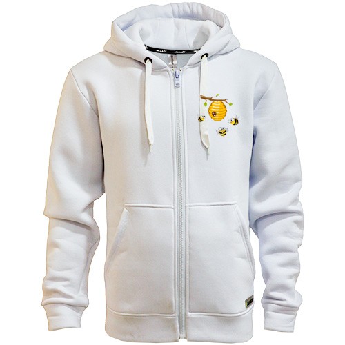 Худи на молнии с пчелиным ульем и пчелами