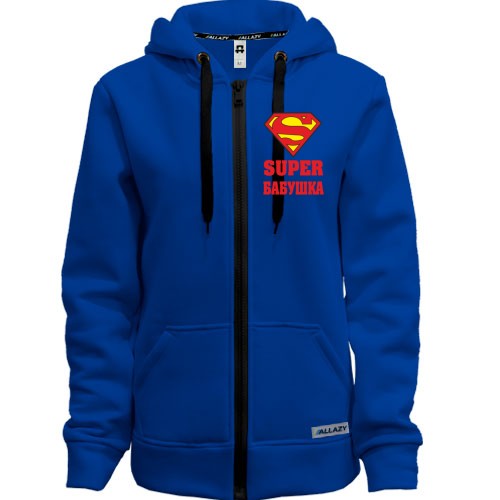 Худи на молнии Супер бабушка