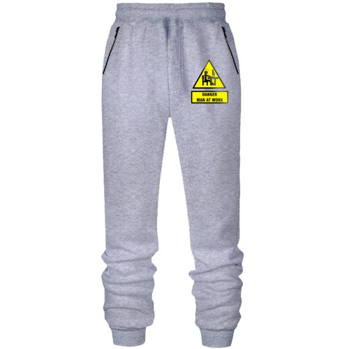 Штаны из футера без начеса с надписью 