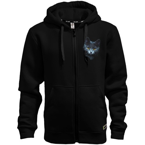 Худи на молнии с котом