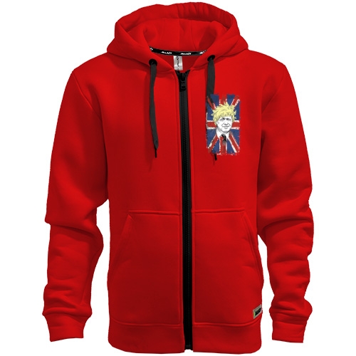 Худі на блискавці з Борисом Джонсоном на британському прапорі